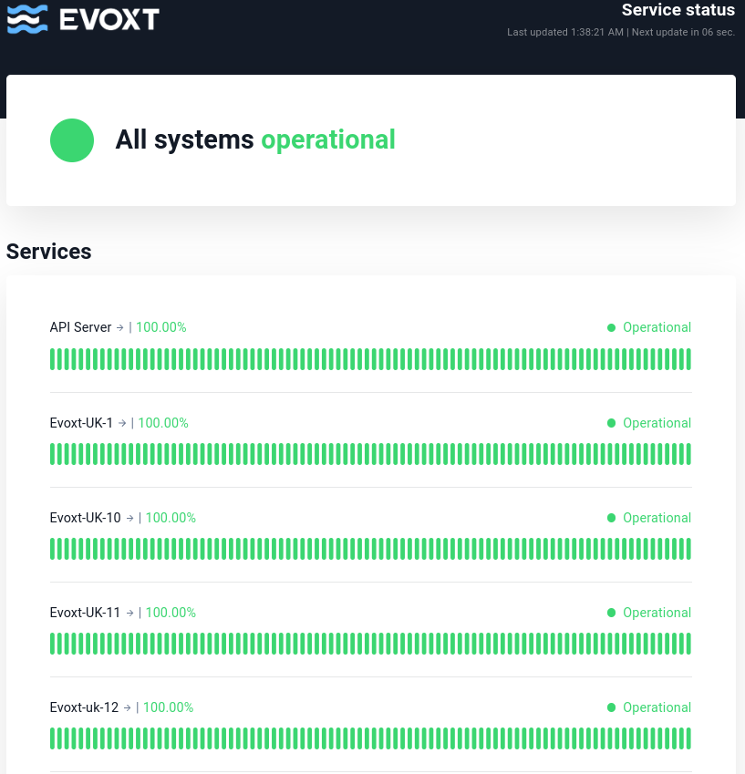 evoxt status page